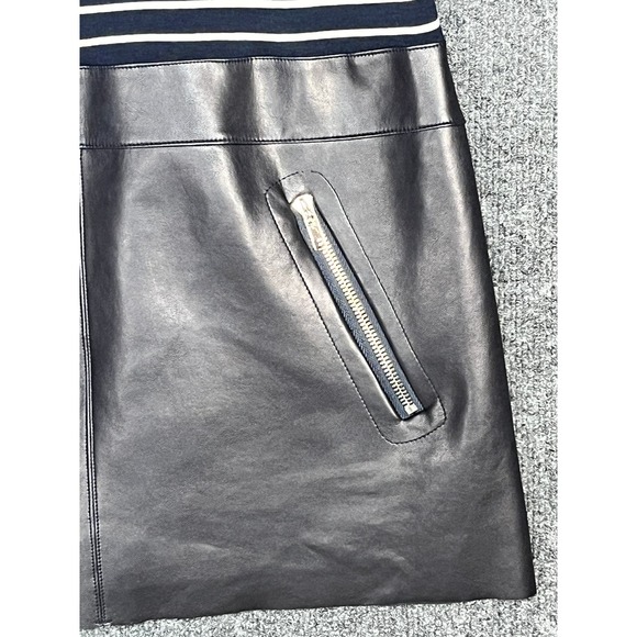 NWT Bailey 44 Division Title Mixed Media Dress Leather Blue White Striped Medium - Picture 7 of 14